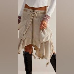 Free People Beige Layered Skirt
